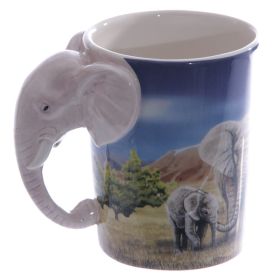 Elephant Head Handle Ceramic Mug Coffee Cup