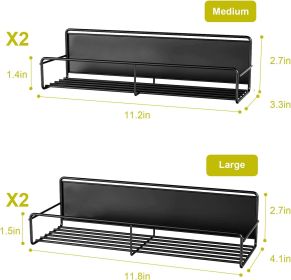 Magnetic Spice Rack For Refrigerator, 4 Pack Fridge Magnet Organizer Magnetic Shelf For Refrigerator And Microwave Oven Metal Fridge Shelf For Kitchen