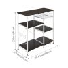 35.5" Kitchen Baker's Rack Utility Storage Shelf Microwave Stand 3-Tier 3-Tier Table For Spice Rack Organizer Workstation Dark Brown