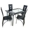 110cm Dining Table Tempered Glass Dining Table