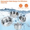 Stainless Steel Cookware Set Fast Even Heat Induction Pots Pans Set Dishwasher Safe with 2.7 3.7 Quart Stockpot 2 Quart Saucepan 9.17in Frying Pan