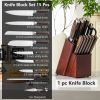 15 Pieces Stainless Steel Knife Block Set with Ergonomic Handle