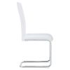 Modern Dining Chairs Set of 4, Side Dining Room/Kitchen Chairs, Faux Leather Upholstered Seat and Metal Legs Side Chairs, White