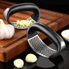 Stainless Steel Garlic Press Crusher Manual Garlic Mincer Chopping Garlic Tool Fruit Vegetable Tools Kitchen Accessories Gadget