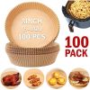 Air Fryer Liners , 100 Pcs Disposable Paper Liner For Roasting Microwave