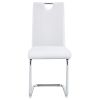 Modern Dining Chairs Set of 4, Side Dining Room/Kitchen Chairs, Faux Leather Upholstered Seat and Metal Legs Side Chairs, White