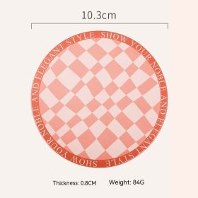 Retro Chessboard Coffee Cup Mat (Option: Round Milk Tea Square)