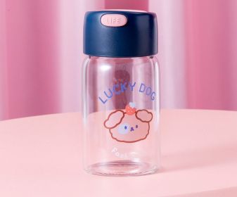 New Glass High Borosilicate Portable Female Cute Mini (Option: Dark Blue-150ml)