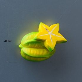 Durian Mangosteen Lemon Pineapple Resin 3D Three-dimensional Decoration Magnetic Paste (Option: 12 Carambola)