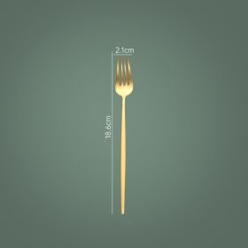 Household Hotel Restaurant Steak Stainless Steel Knife, Fork And Spoon (Option: Gold Matte Dessert Fork)