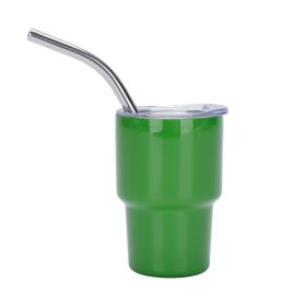 Metal Cup Car Large Ice Cup With Straw (Option: Green-2oz)