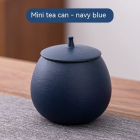 Stoneware Tea Tins Household Ceramic Dried Fruit (Color: Dark Blue)