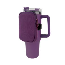 New Neoprene Cup Body Bag 40oz Water Cup Out Portable Small Bag Cow Multi-functional Key And COIN Case (Option: Pink purple)