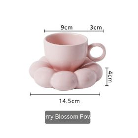 Mug Ceramic Cute Flowers Girl Heart (Option: Peach Pink-200ml)