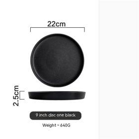 Snow Glaze Foreign Trade Ceramic Dining Plate (Option: 9 Inch Disc Black)