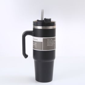 Cup Car With Handle Straw Cup (Option: Black-30oz)