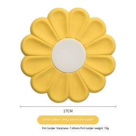 New Flower Heat Proof Mat Simple Durable Cute Japanese Coaster (Option: Lemon Yellow-17cm)