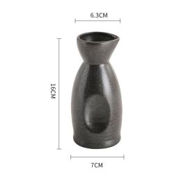 Creative Japanese Household Ceramic Baijiu Pot (Option: Black-Large)