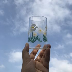 Glass Little Printed Glass Jug Set Summer Cold Water Bottle (Option: Separate Daisy Cup)