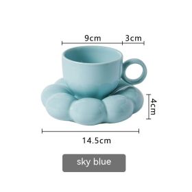 Mug Ceramic Cute Flowers Girl Heart (Option: Sky Blue-200ml)