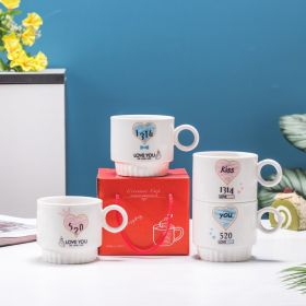 Creative Porcelain Cup Cartoon Couple Mug (Option: 1314 Random Color 1PCs-280ml)