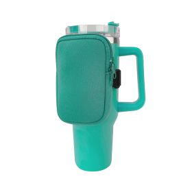 New Neoprene Cup Body Bag 40oz Water Cup Out Portable Small Bag Cow Multi-functional Key And COIN Case (Option: aqua green)