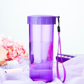 Portable And Leak Proof Plastic Cup Creativity (Option: Grape Purple 430ML)