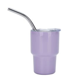 Metal Cup Car Large Ice Cup With Straw (Option: Taro Purple-2oz)