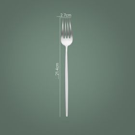 Household Hotel Restaurant Steak Stainless Steel Knife, Fork And Spoon (Option: Silver Matte Dinner Fork)