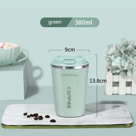 Stainless Steel Portable Convenient Cup (Option: Green 380ML-380mlto510ml)