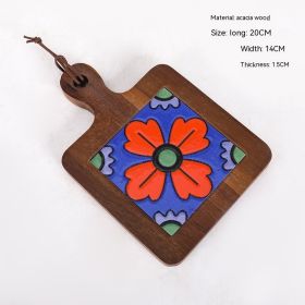 Vintage Solid Wood Tile Handle Potholder (Option: Retro Color)