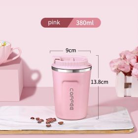 Stainless Steel Portable Convenient Cup (Option: Pink 380ML-380mlto510ml)