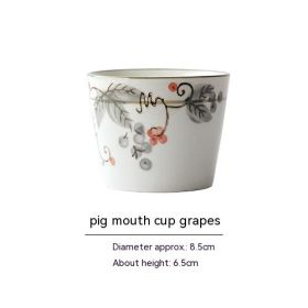 Japanese Ceramic Tableware Straight Cup (Option: Grapes-150to200ml)