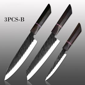 Stainless Steel Hand Forged Kitchen Knife (Option: 3pcsB)