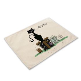 Animal Cat Heat Proof Mat Western-style Placemat Fabric Tableware (Option: MA0125 3)