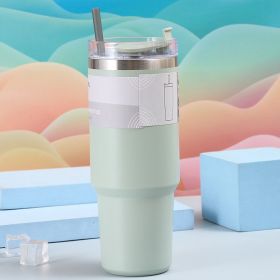 Stainless Steel Vacuum Cup Outdoor Portable Vehicle-mounted Cup With Straw (Option: Light Green-20oz)