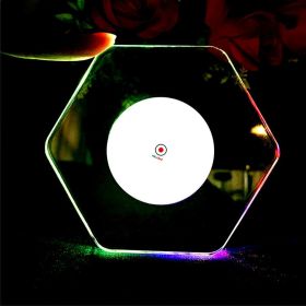 LED Glow Coaster Acrylic Crystal Emitting Luminous Bar Cocktail Mug Stand Light Coasters Flashing Base Tableware Decoration Pads (Option: Hexagon Color Light)