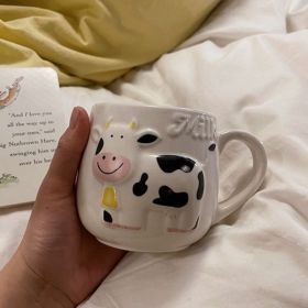 Girl Tulip Girl Heart Hand Painted Mug Ceramic (Option: Embossed White Cow-Default)