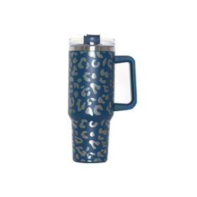 304 Stainless Steel Vacuum Cup Second Generation 40oz Cup (Option: Laser Leopard Print Dark Blue-40oz)