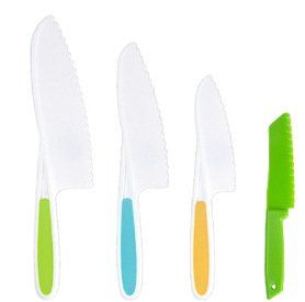 Children Plastic Fruit Knife Suit Saw Knife (Option: 4 Piece Knife)