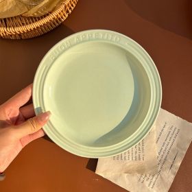 INS Wind Home Cream Ceramic Plate (Option: Matcha Green-10inch)