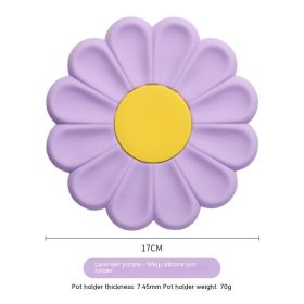 New Flower Heat Proof Mat Simple Durable Cute Japanese Coaster (Option: Fumigating Purple-17cm)