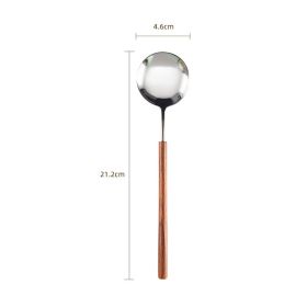 Stainless Steel Western Tableware Retro Rosewood Wooden Handle Knife, Fork And Spoon (Option: Natural Main Meal Spoon)