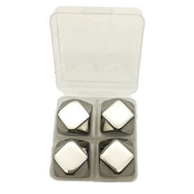 Stainless Steel Ice Cube Rhombus Quick-frozen Cold Wine (Option: Silver 4 Tablets)