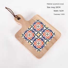 Vintage Solid Wood Tile Handle Potholder (Option: Wood Color 001)