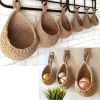 1pc Wall Hanging Basket, Bohemian Style Woven Basket, Creative Teardrop Shape Suitable For Vegetables And Fruits, Kitchen Storage Basket