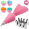 8/10/18PCS Silicone Pastry Bag Tips Kitchen Cake Icing Piping Cream Cake Decorating Tools Reusable Pastry Bags Nozzle Set