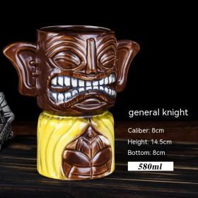 Personality Cocktail Glass Creative Cup Ceramic Cup (Option: General Knight With Cloak)