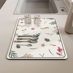 Kitchen Household Dining Table Table Wash-free Mat (Option: Mottled Flower Sea-5080cm)