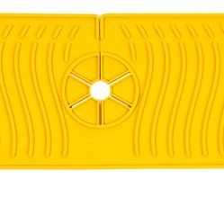 Silicone Draining Pad Wash Basin Kitchen Faucet Splash-proof Mat Multifunctional Sink Draining Table Splash-proof Water Artifact (Option: Yellow-L610x145x5mm)